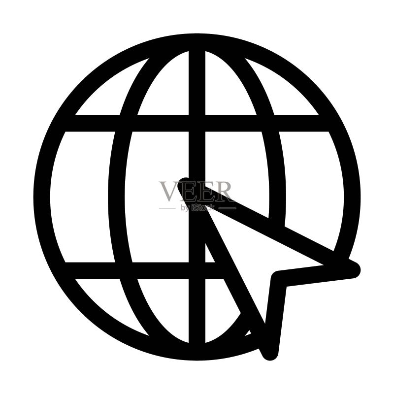 地球仪上的定位图标:位置图标图标素材