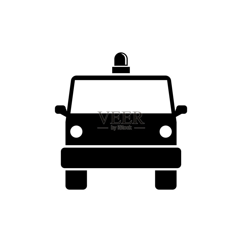 警用特警面包车扁平图标图标素材