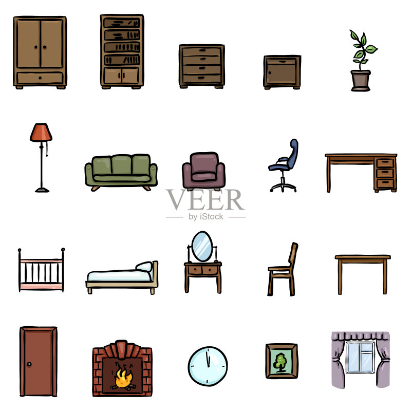 涂鸦家具图标合集图标素材