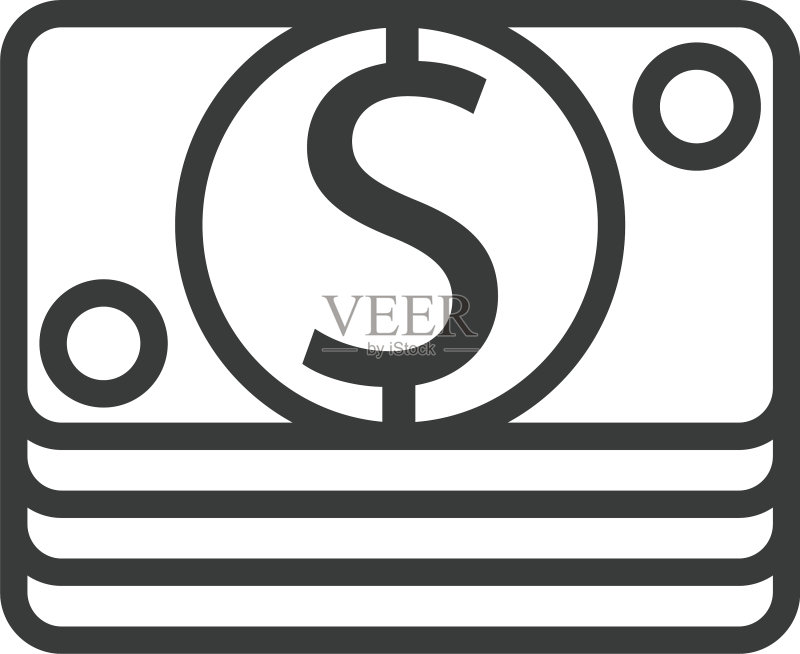 钞票美元线条风格图标图标素材