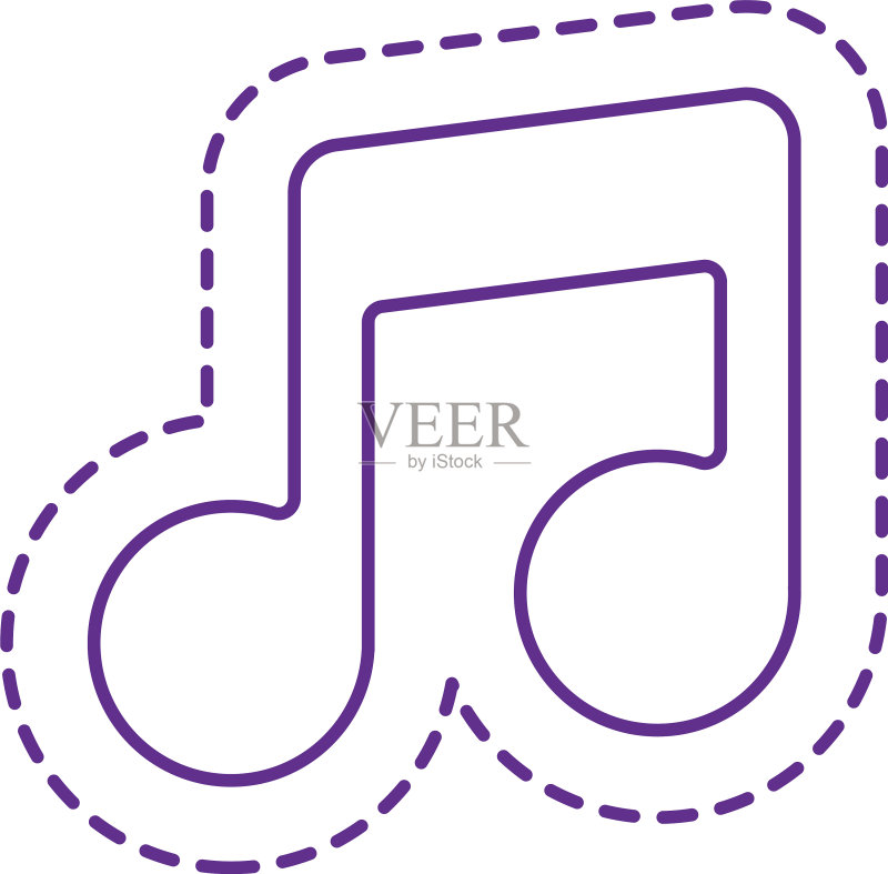 可爱的音符贴片线条风格图标图标素材