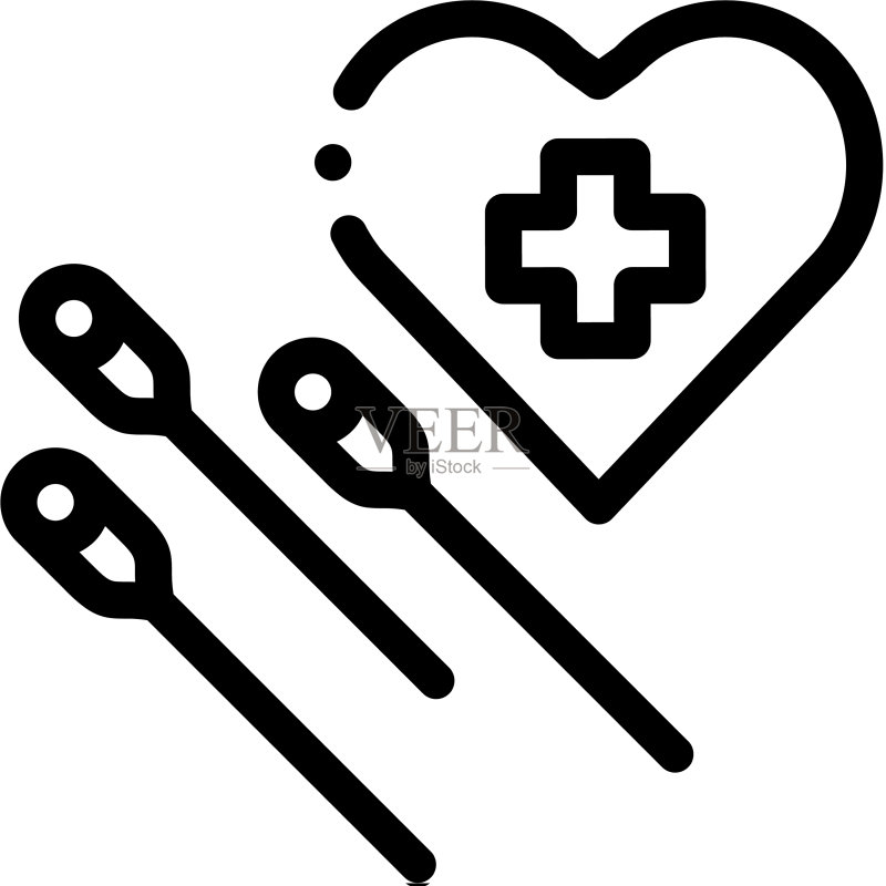 针灸对心脏工作图标图标素材