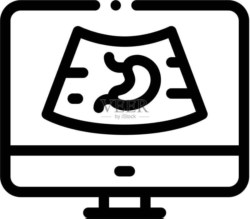 电脑诊断胃部图标图标素材