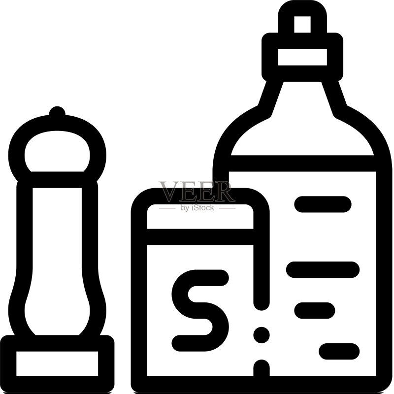 厨房香料图标轮廓图标素材