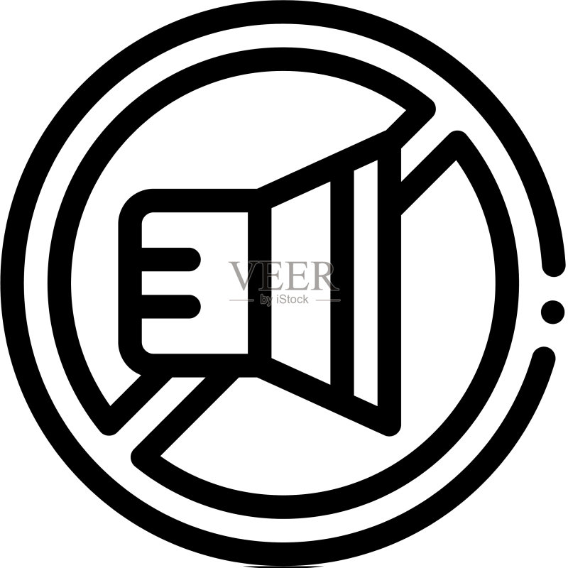 禁止扬声器图标轮廓图标素材