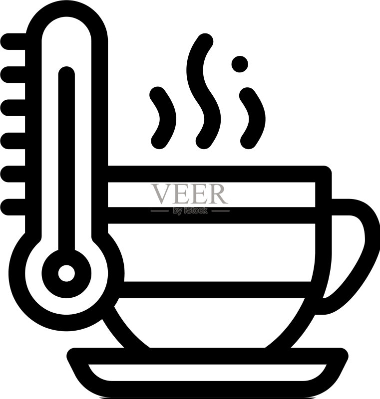 茶杯温度图标轮廓图标素材