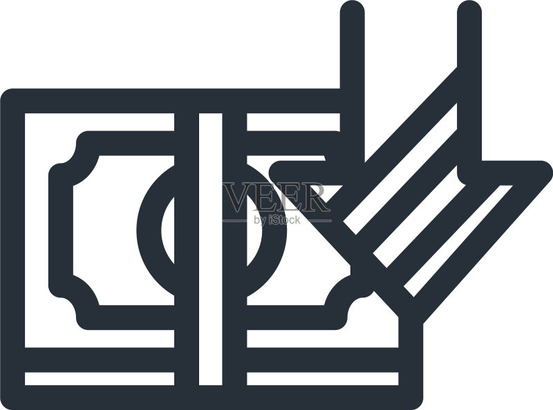 带有递减箭头线样式的账单图标图标素材