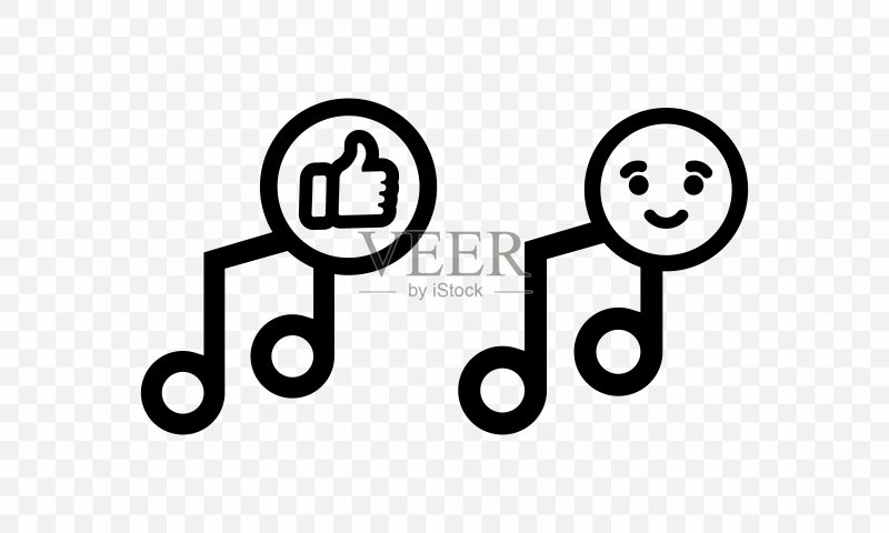 黑色音符图标,音乐元素,矢量EPS 10,透明背景图标素材
