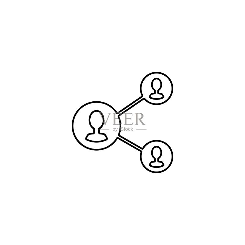 人们连接图标插图。社交网络标志。图标素材
