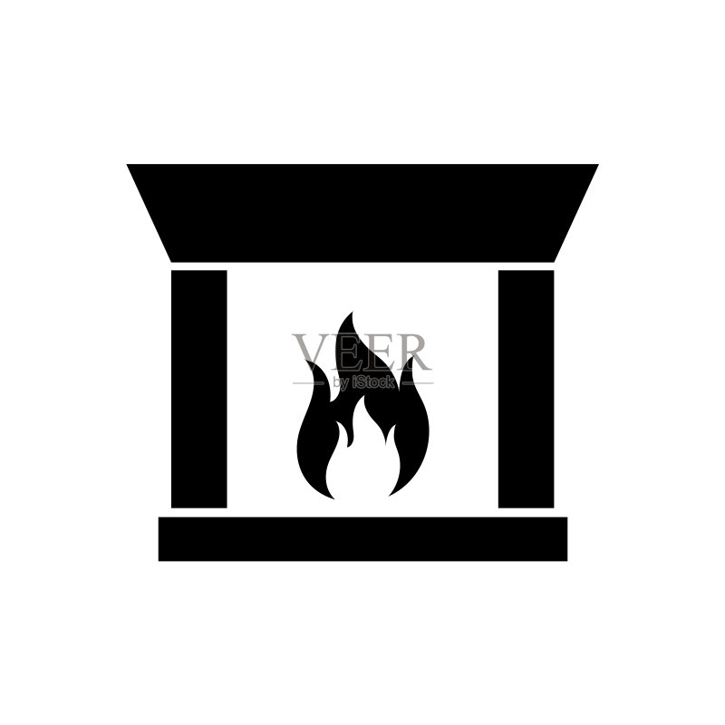 白色背景的壁炉图标logo图标素材