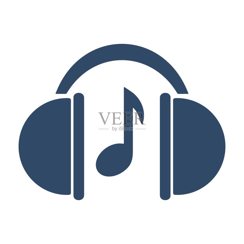 使用耳机听音乐的图标图标素材