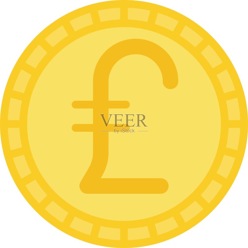 英镑硬币图标,用于称为英镑的货币图标素材