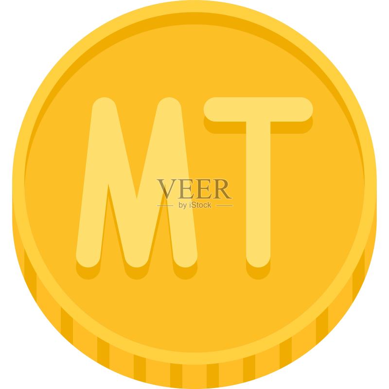 莫桑比克梅蒂卡尔硬币图标,莫桑比克货币图标素材