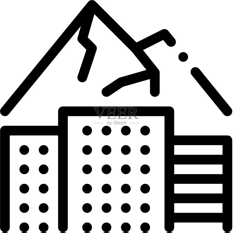 群山中的高层建筑图标图标素材