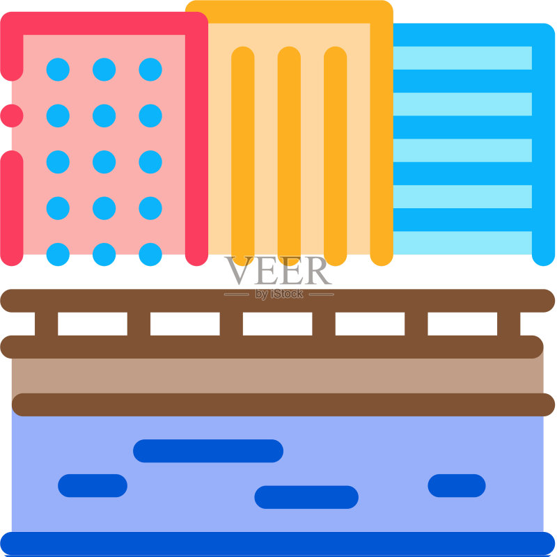 锯齿形河流图标轮廓图标素材