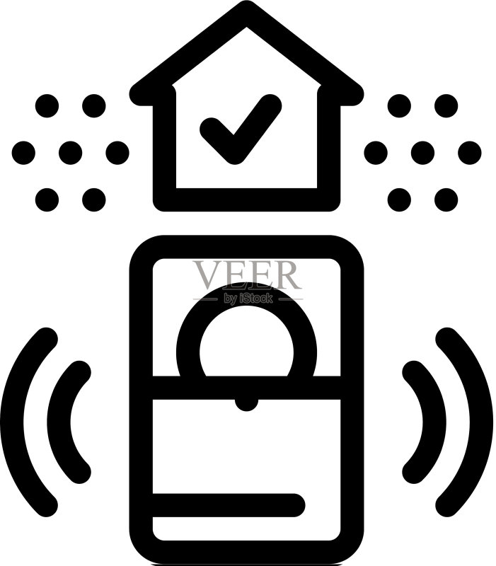 家庭安全警报轮廓图标图标素材
