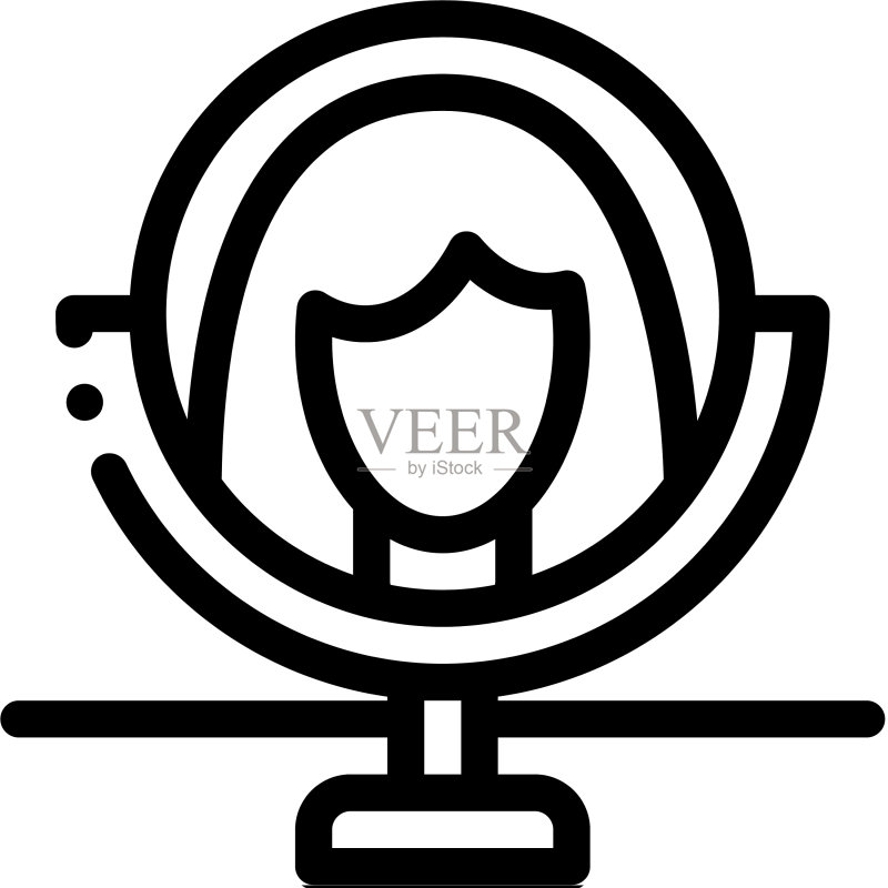 镜中女人脸轮廓图标图标素材