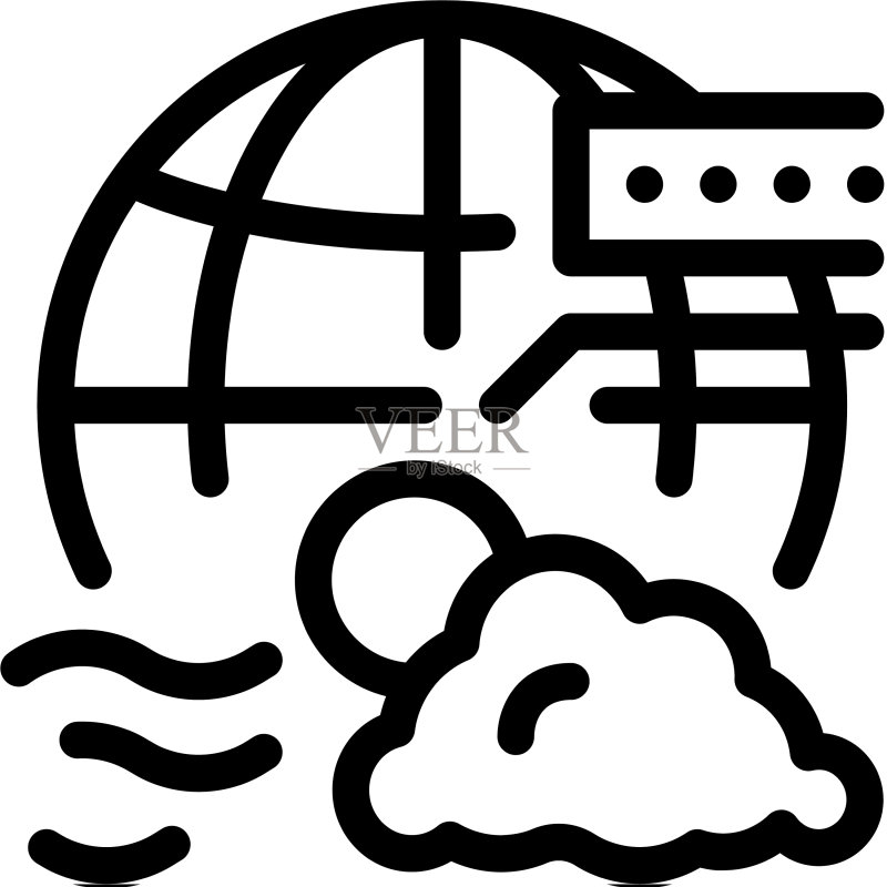 气候学科学图标轮廓图标素材