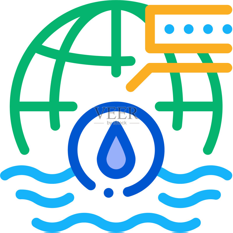 海洋学科学图标轮廓图标素材