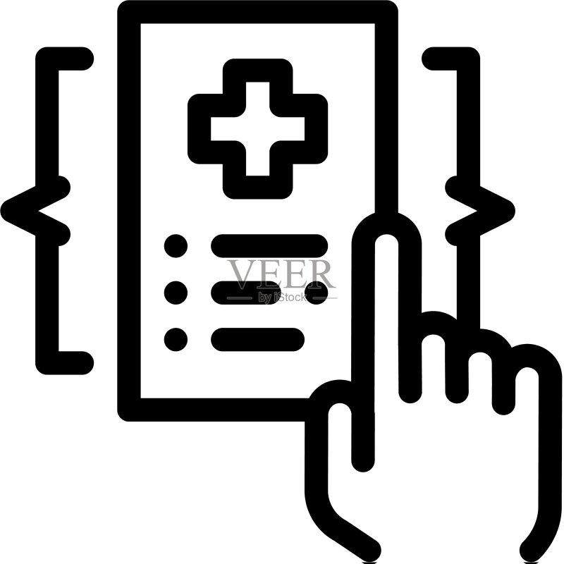 医疗文件选择图标轮廓图标素材