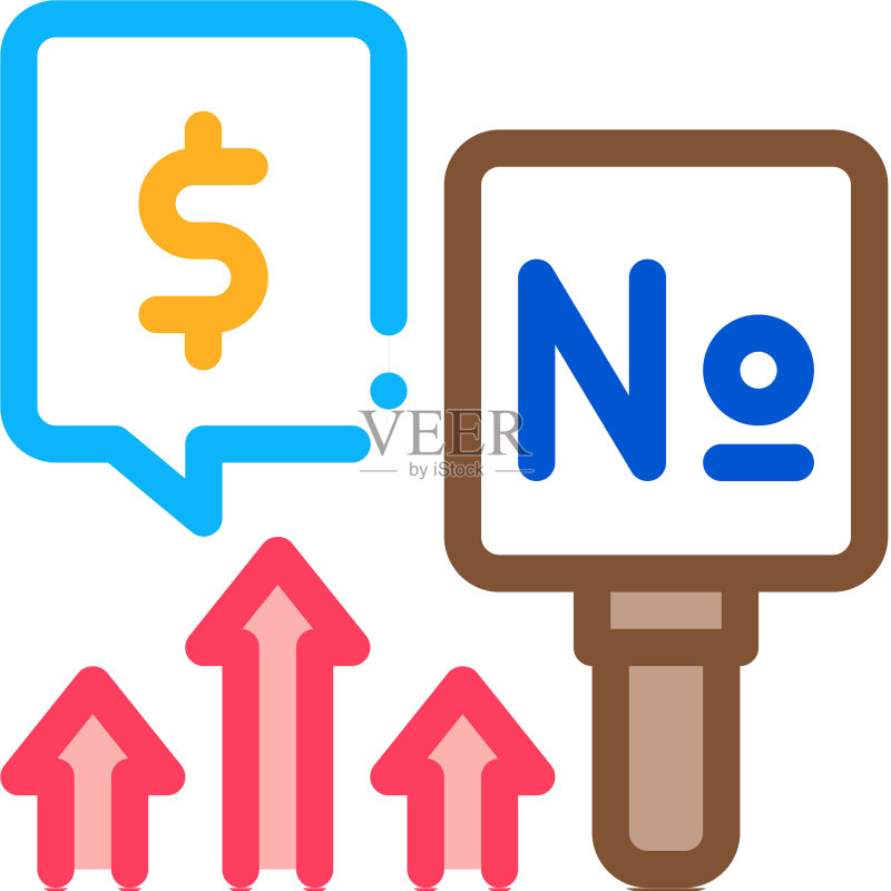 现金利率增长轮廓图标图标素材