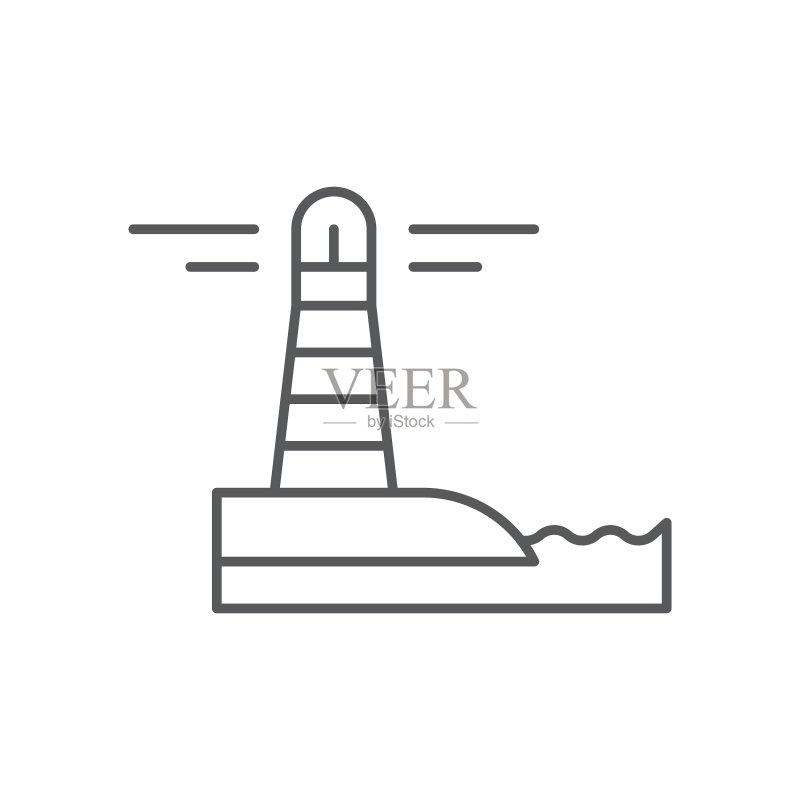 灯塔与海水图标符号图标素材