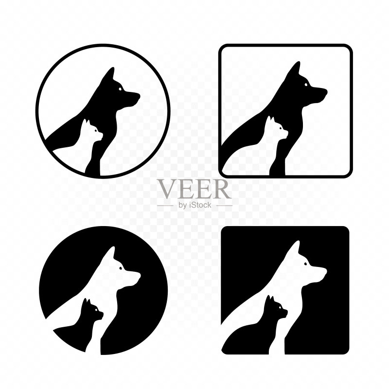 猫狗标志符号图标图标素材