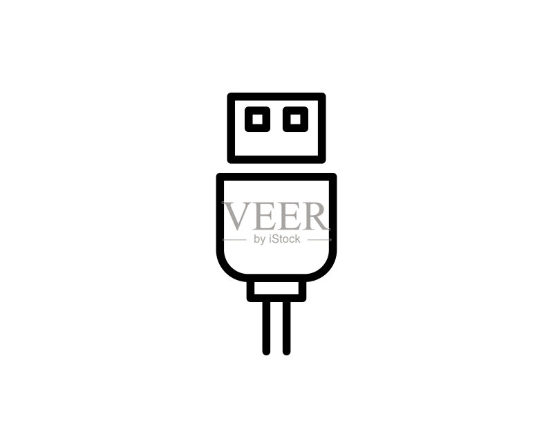USB接口线性图标图标素材