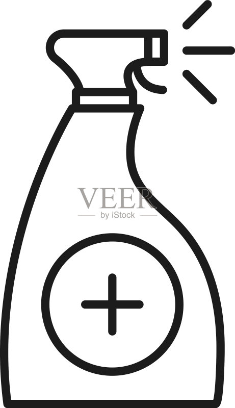 带有交叉线风格图标的消毒喷雾图标素材