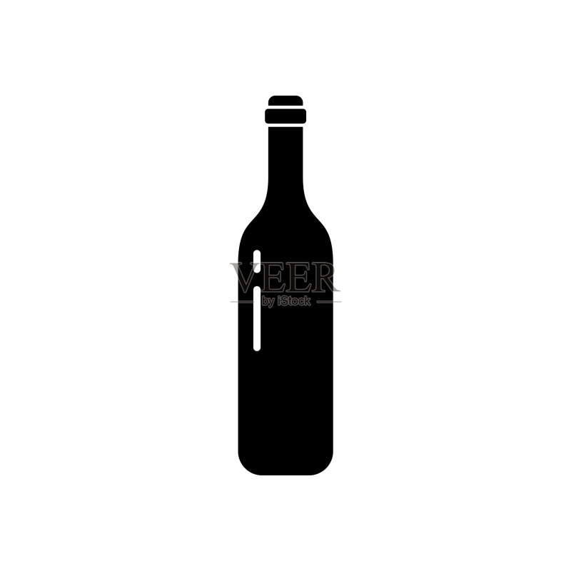 葡萄酒瓶剪影图标轮廓图标素材