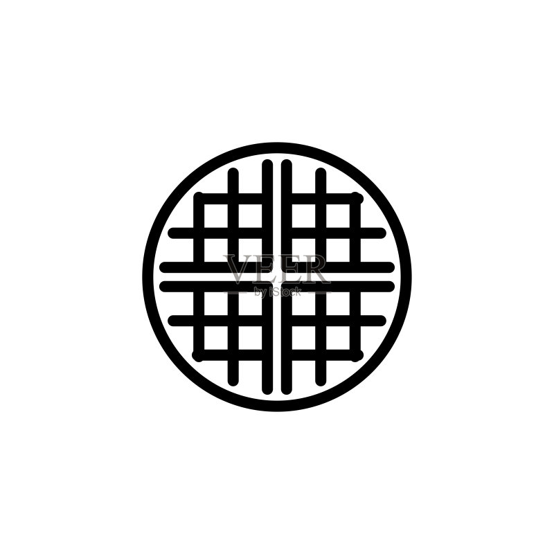 华夫饼图标设计矢量模板图标素材
