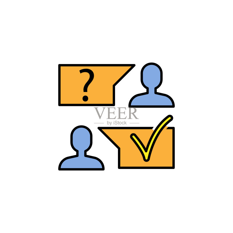 商业SEO对话线彩色图标(UI、UX、APP、WEB)图标素材