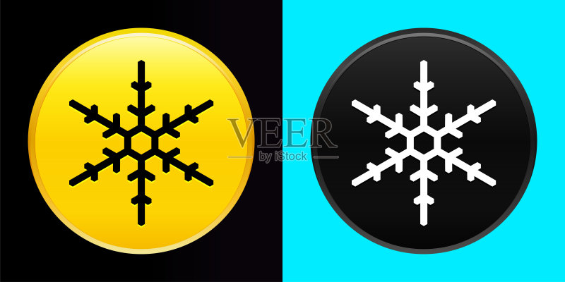 雪花图标扁平独家按钮套装图标素材