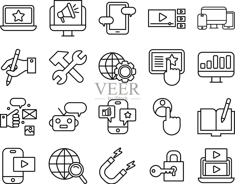 数字内容图标合集图标素材