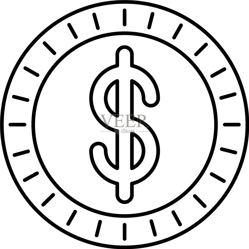 孤立的美元金币图标图标素材