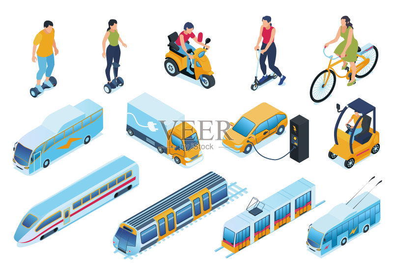 电力交通工具合集图标素材