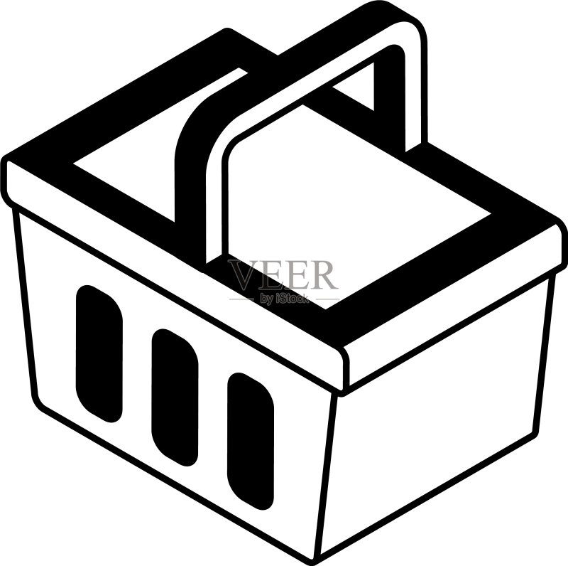 2.5D购物篮图标设计图标素材