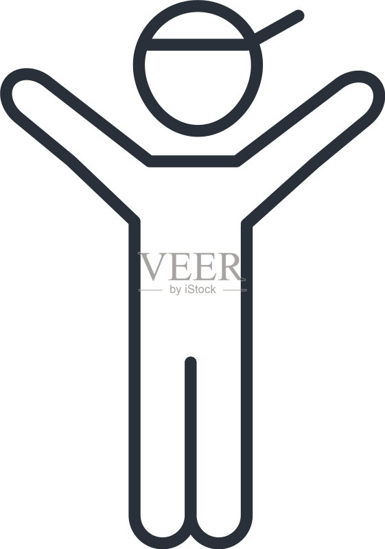 戴运动帽的快乐小男孩和家人共度美好的一天图标素材