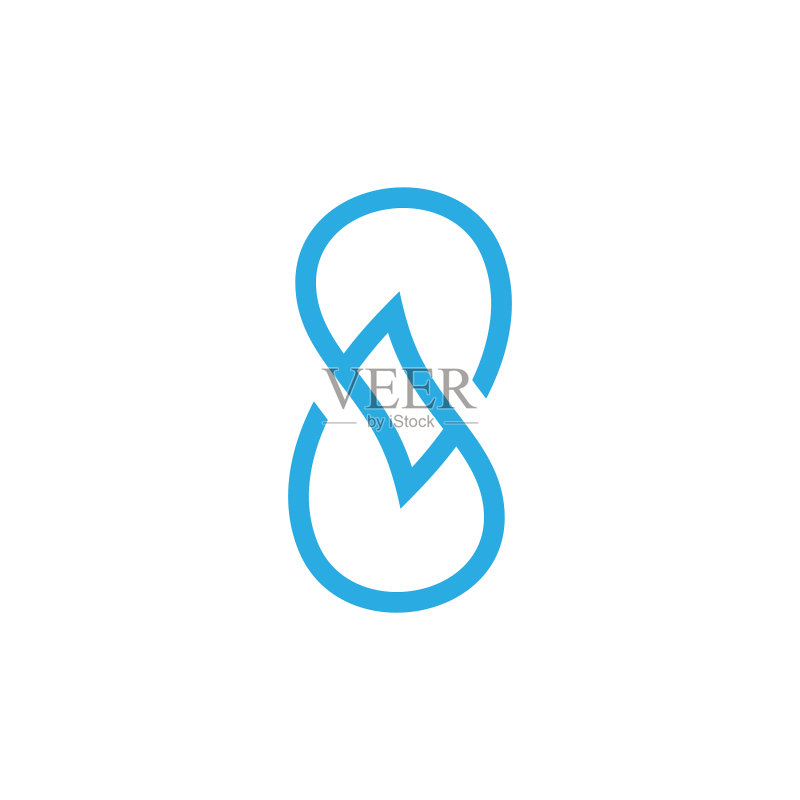 字母S连接水滴线条艺术Logo图标素材