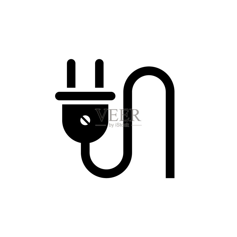 黑色插头图标图标素材