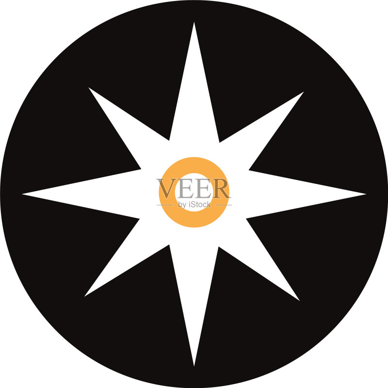 罗盘导航轮廓风格图标图标素材