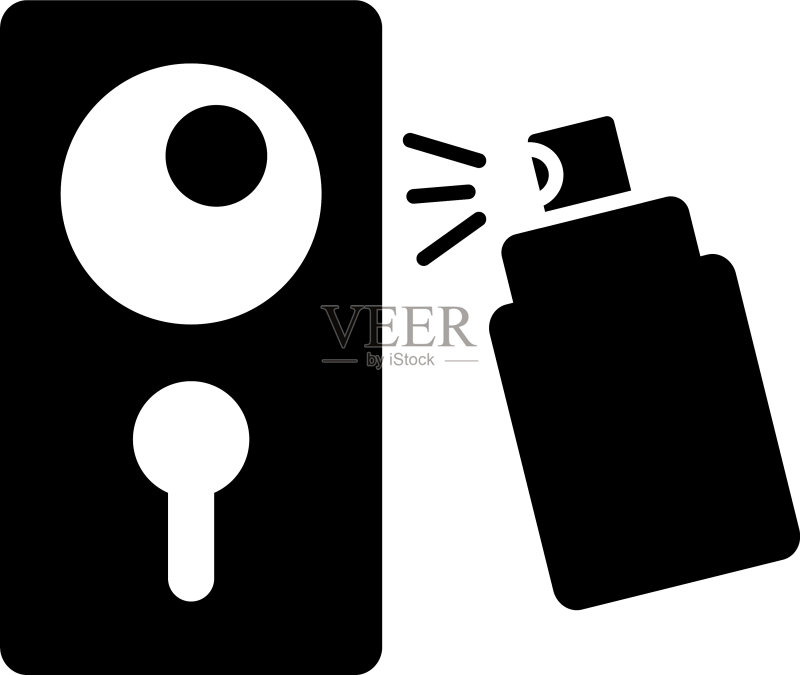 用喷雾消毒过的门把手表面图标素材