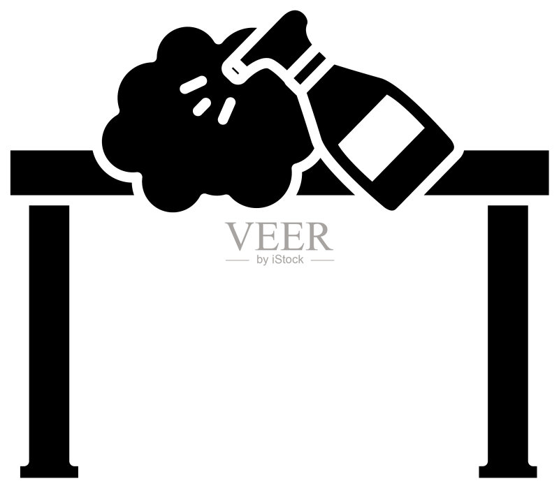 用喷雾瓶消毒的桌面图标素材