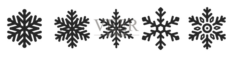 雪花矢量图标合集图标素材