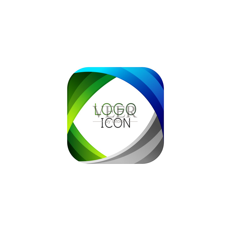 商业时尚几何方形Logo设计图标素材