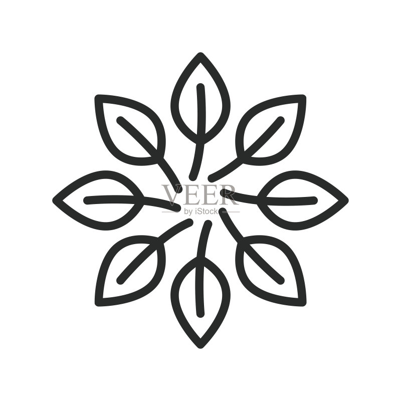 叶子图标矢量设计模板图标素材