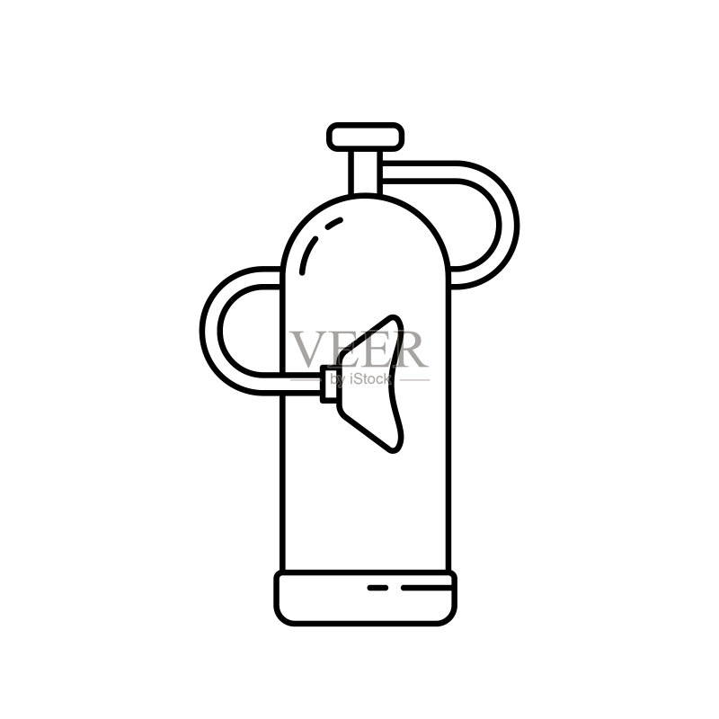 带面罩的医用氧气瓶线性图标图标素材