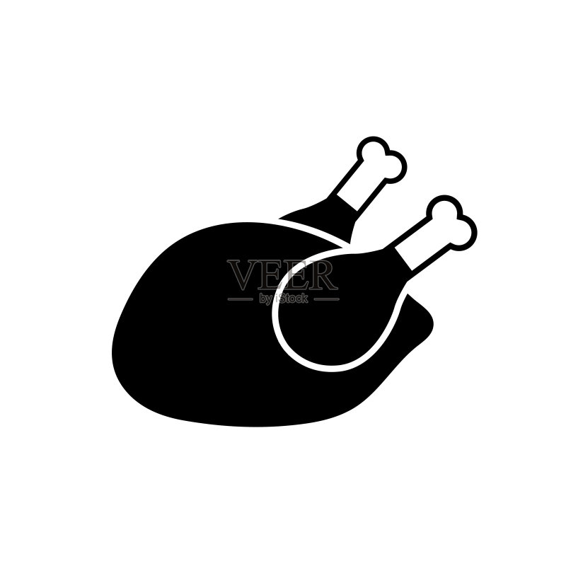 鸡肉图标,logo,白色背景图标素材