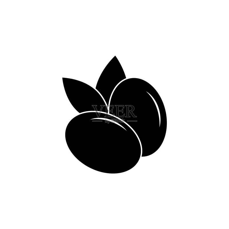 橄榄图标黑色标志图标素材