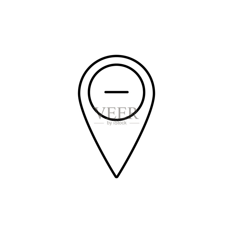 带有减号的地图指针图标图标素材